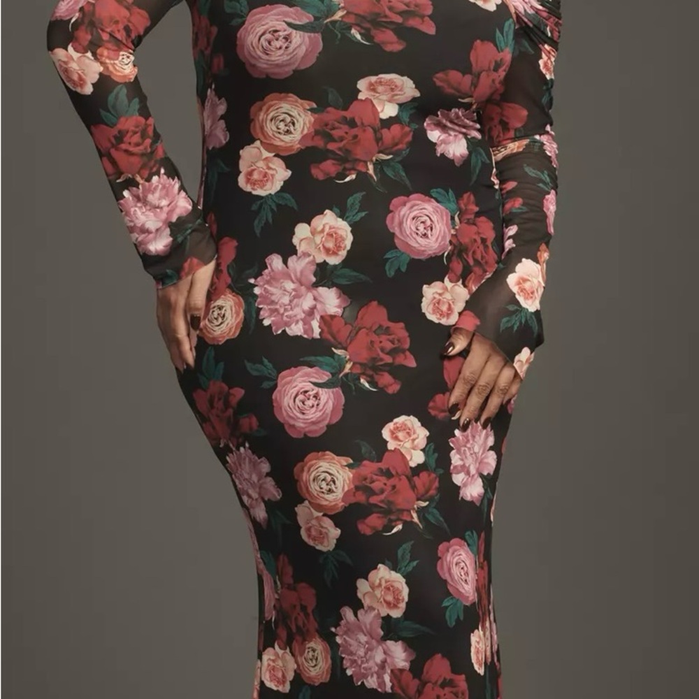 AFRM Anthropologie Black Floral Long Sleeve Dress - Picture 3 of 6